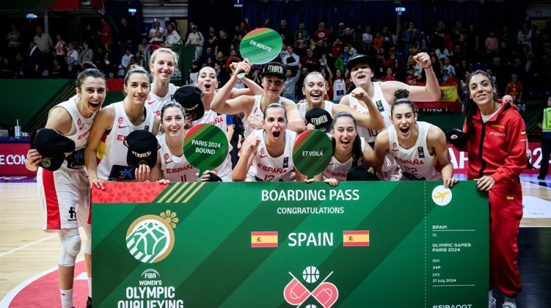 Spānijas basketbolistes 2024. gada 11. februārī. Foto: FIBA
