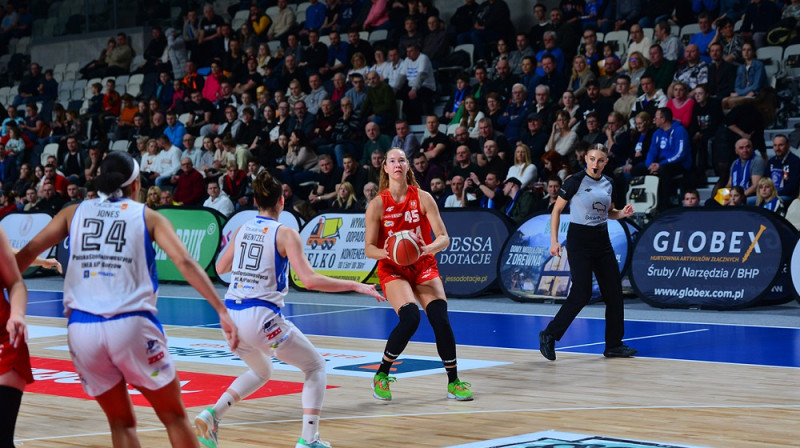 Digna Strautmane 2024. gada 23. februārī Hožuvā. Foto: Basket Liga Kobiet