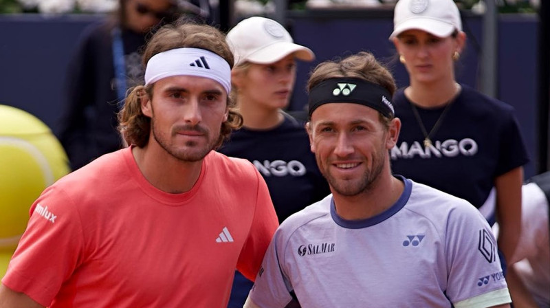 Stefanoss Cicipass un Kaspers Rūds. Foto: Tennis TV