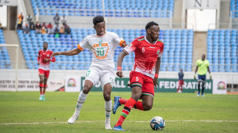 Mirklis no Kenijas un Kotdivuāras valstsvienību spēles. Foto: The Harambee Stars