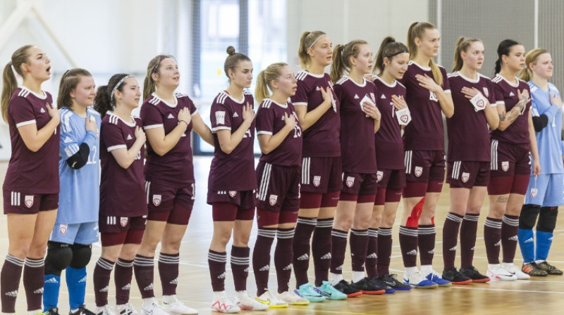 Latvijas telpu futbola sieviešu izlase. Foto: lff.lt