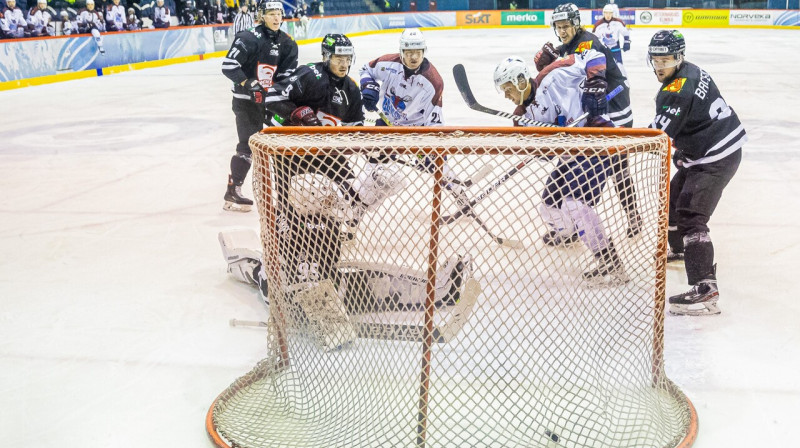 Ripa Viļņas "Hockey Punks" vārtos. Foto: Lukas Bartkus