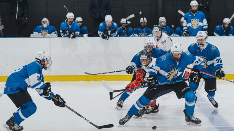 Rīgas HS hokejisti. Foto: Guntis Lazdāns/LHF