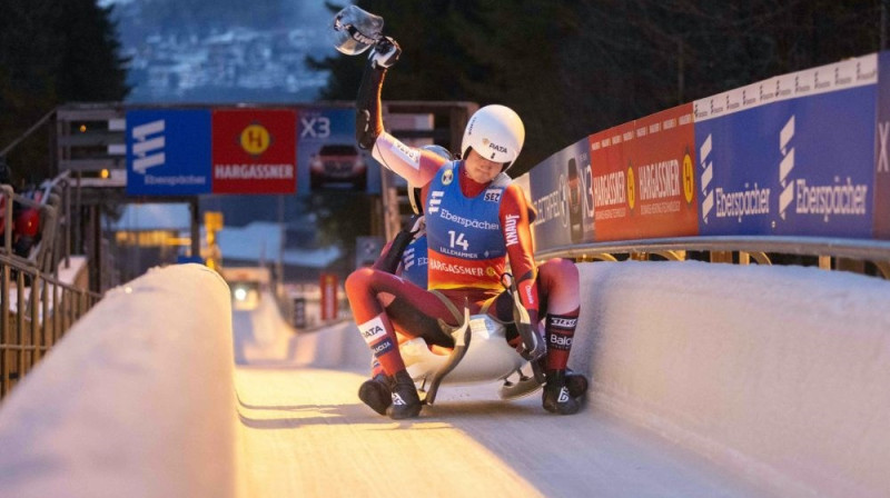 Mārtiņš Bots/Roberts Plūme Foto: Luge Latvia/Facebook