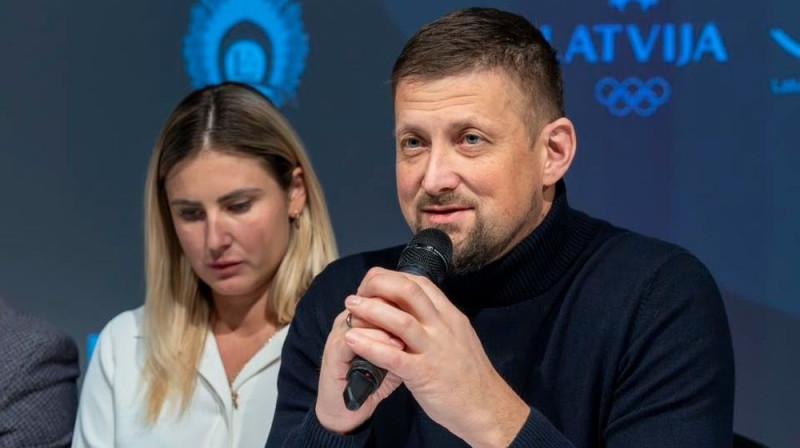 LBSF valdes locekle Janika Judeika un prezidents Ansis Zeltiņš Foto: Māris Vancevičs