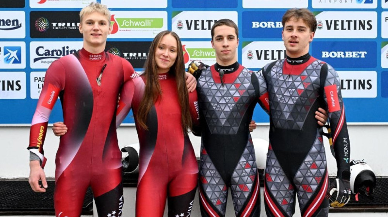 Edvards Markitāns, Margarita Sirsniņa, Uldis Jakseboga un Raimonds Baltgalvis Foto: International Luge Federation