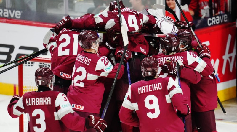 Latvijas U20 izlases hokejisti Foto: ZP/Scanpix