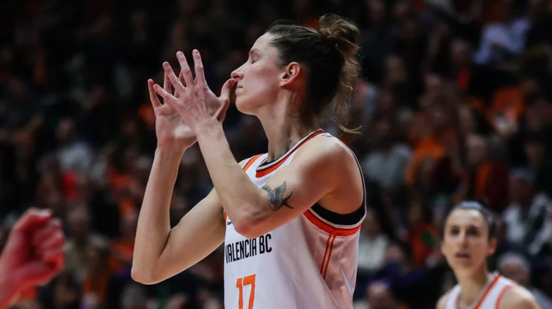 Kristīne Vītola 2025. gada 19. februārī. Foto: EuroLeague Women