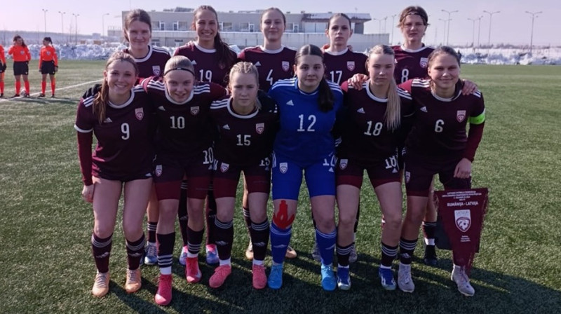 Latvijas U17 izlase. Foto: LFF