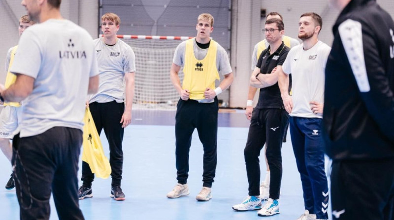 Latvijas izlases handbolisti Foto: Latvijas Handbola federācija