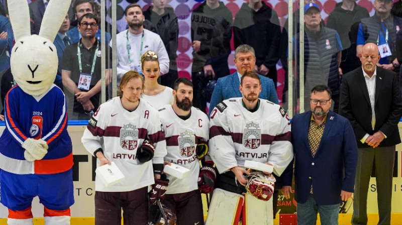 Rodrigo Ābols, Kaspars Daugaviņš, Kristers Gudļevskis. Foto: Guntis Lazdāns/LHF