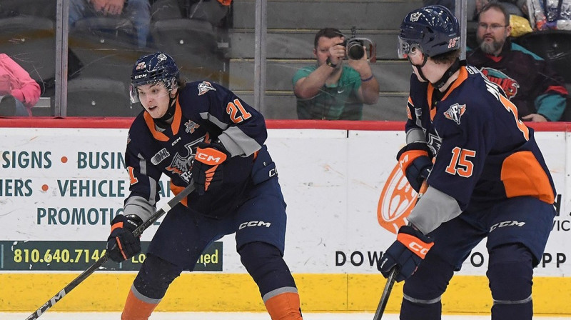 Kārlis Flugins (Nr. 21). Foto: Flint Firebirds