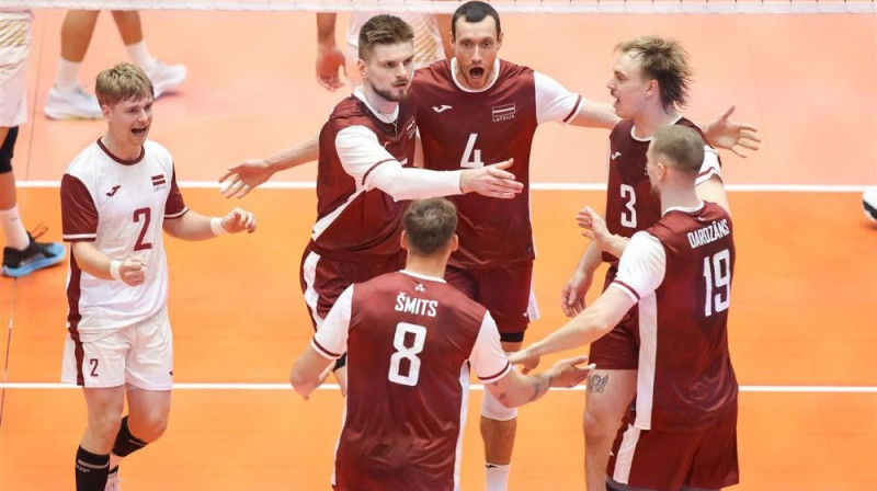 Latvijas izlases volejbolisti. Foto: CEV