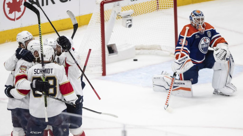 Floridas hokejisti un Edmontonas vārtsargs Kalvins Pikards. Foto. AP.Scanpix
