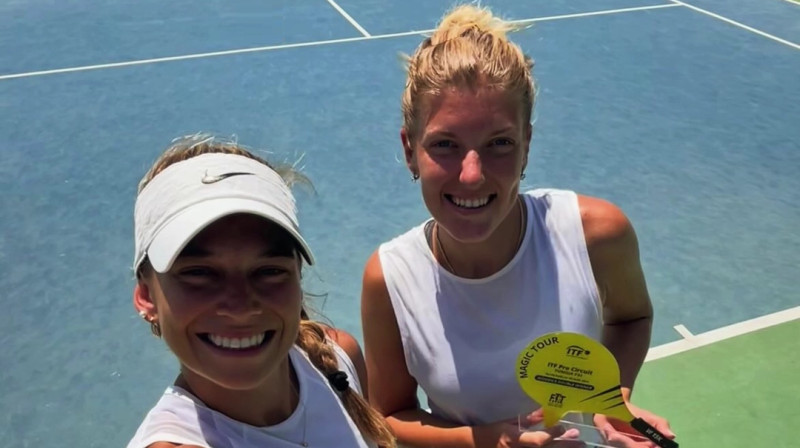 Tenika Makgifina un Elza Tomase. Foto: @eitomase / W15 Monstir