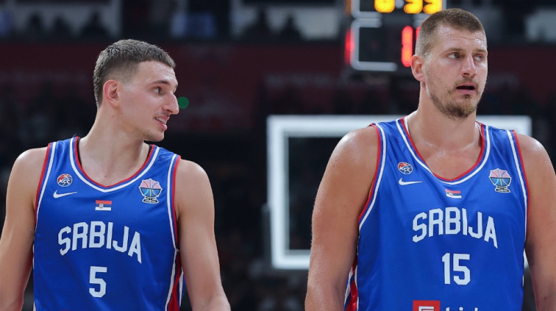 Nikola Jovičs un Nikola Jokičs. Foto: Pedja Milosavljevic/SIPA/Scanpix