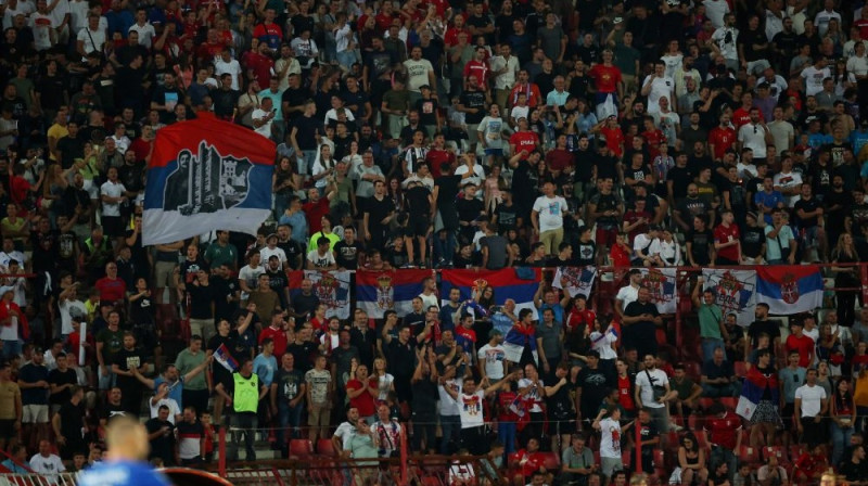 Serbijas futbola fani Foto: ZC/Scanpix