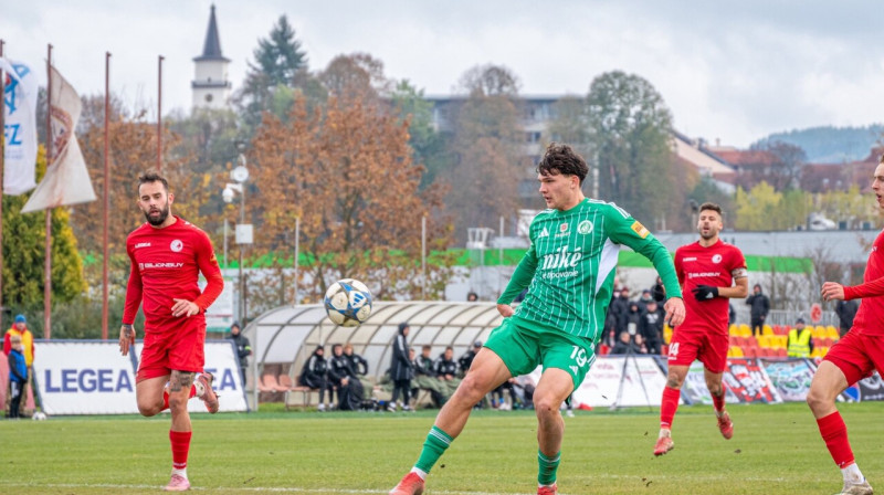 Mirklis pirms Gļeba Patikas vārtu guvuma Starā Ļubovņā. Foto: FC Tatran Prešov