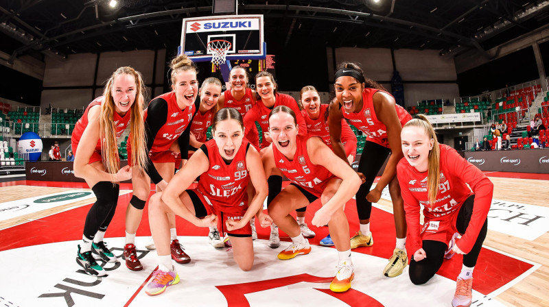 "Sleza Wroclaw" basketbolistes 2026. gada 9. janvārī. Foto: Tomasz Sokolowski