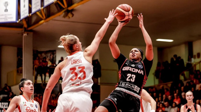 Kitija Laksa un Arika Kārtere 2026. gada 22. janvārī. Foto: EuroLeague Women