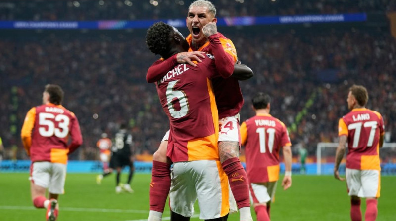 "Galatasaray" futbolisti ČL pārspēļu kārtas pirmajā mačā Foto: AN/Scanpix