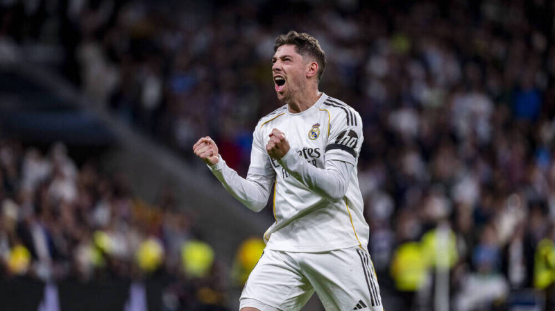 Federiko Valverde svin vārtu guvumu. Foto: IMAGO/Alberto Gardin.Scanpix