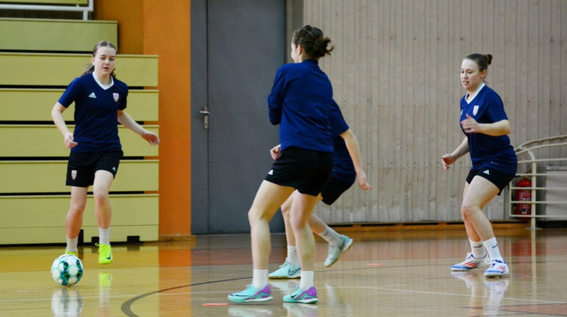 Latvijas izlases telpu futbolistes. Foto: LFF