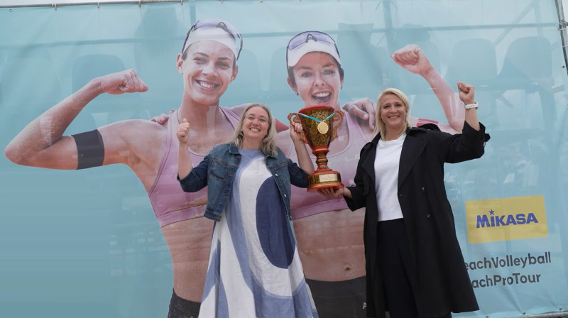 Tīna Graudiņa, Iguna Minusa, Anastasija Samoilova, Inese Jursone. Foto: LTV1 Sporta Studija