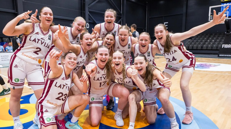 Latvijas U20 meitenes 2026. gada 5. jūlijā. Foto: FIBA