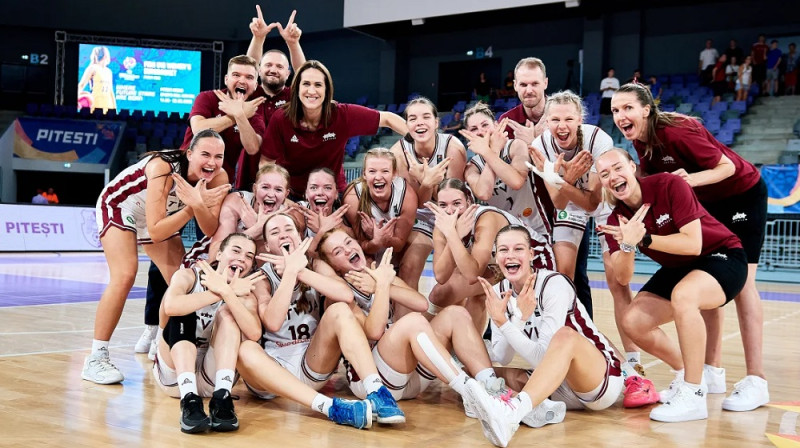 Latvijas uzvara 2026. gada 18. augustā. Foto: FIBA