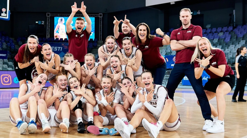 Latvijas U16 meiteņu izlase 2026. gada 19. augustā. Foto: FIBA