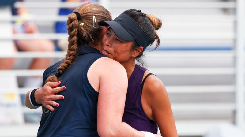 Aļona Ostaenko un Suvei Šei. Foto: usopen.org