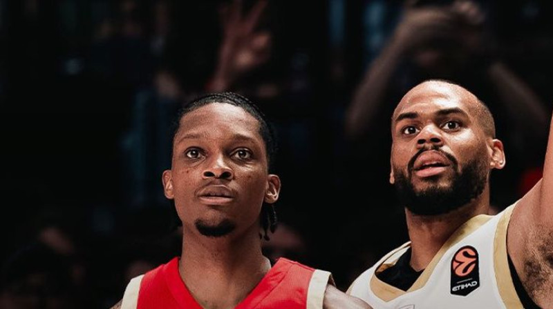 Taisons Kārters un Elī Okobo. Foto: Dubai Basketball