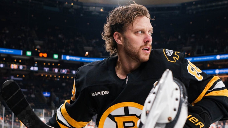 Davids Pastrņāks. Foto: Boston Bruins