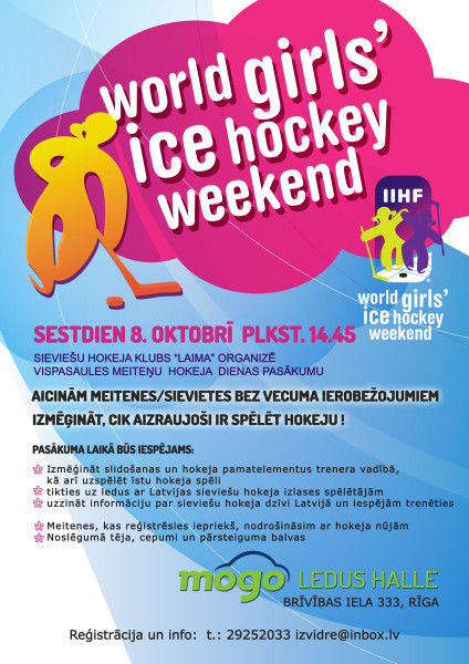8. oktobrī Rīgā norisināsies Vispasaules meiteņu hokeja diena