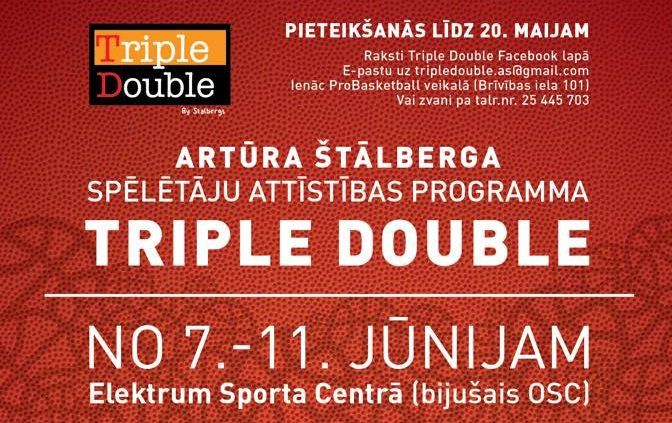 Aicina pieteikties Artūra Štālberga spēlētāju attīstības programmai "Triple Double"