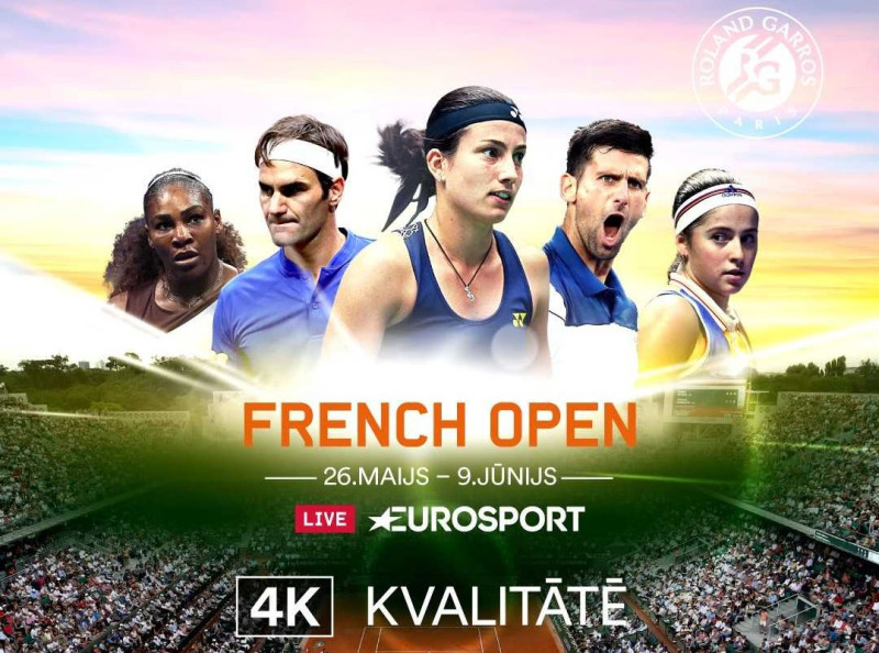 Francijas atklāto tenisa čempionātu pirmoreiz Latvijā iespējams vērot 4K kvalitātē