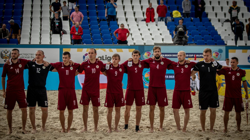 Latvijas pludmales futbola izlase nepārvar PK atlases astotdaļfinālu