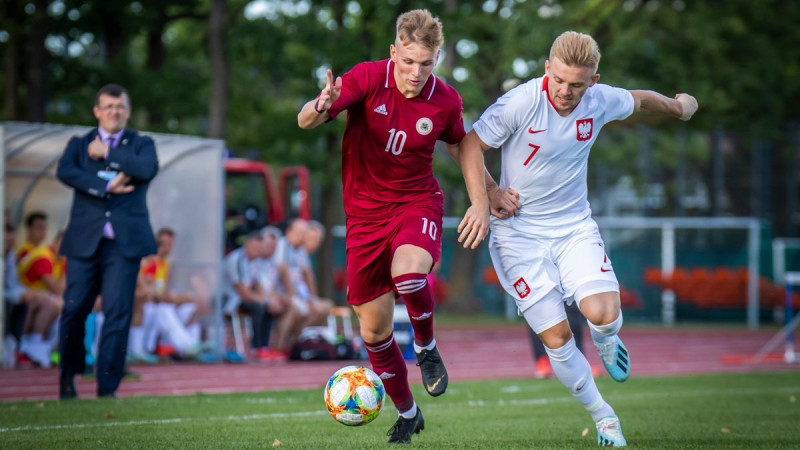 Latvija "Euro U21" kvalifikāciju atklāj ar minimālu neveiksmi pret Poliju