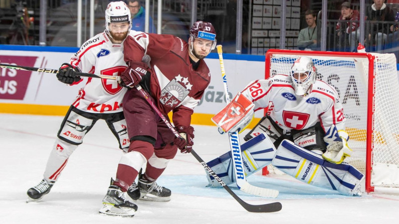 Latvijas hokejistiem otrā pārbaude pret Šveici un pēdējā savā laukumā