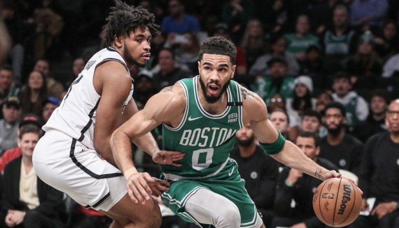 Teitumam 41+15, "Celtics" bez Porziņģa pārspēj "Nets"