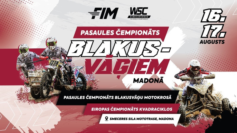 Smeceres silā notiks pasaules čempionāta posms blakusvāģiem un Eiropas čempionāts kvadraciklos