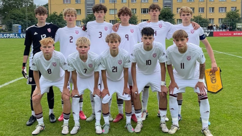 Latvieši deviņu vārtu cīniņā nopelna Baltijas kausu U17 izlasēm