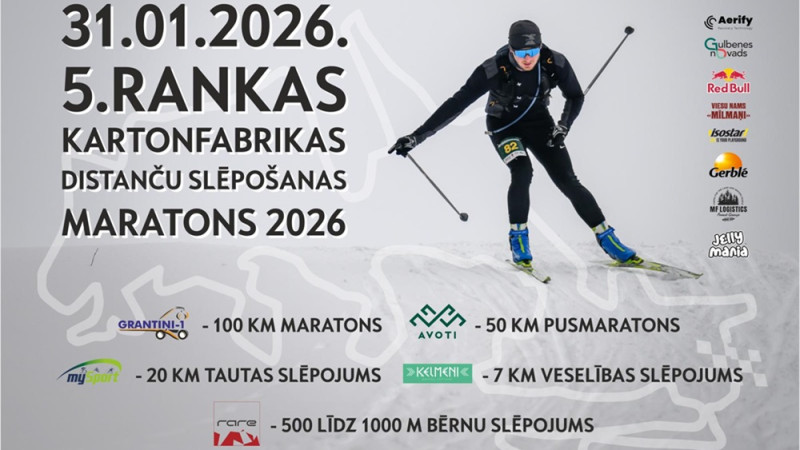 Jubilejas Rankas Kartonfabrikas slēpojums ar ierastajiem 100km un 50km, jauninājums - bērnu distance