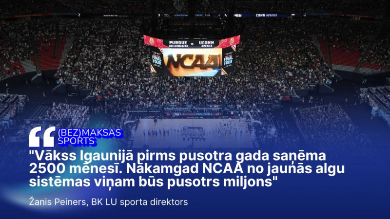 NCAA fantastika pret Eiropas realitāti: "Amerikānis Rīgā saņēma 15 reižu mazāk nekā koledžā"