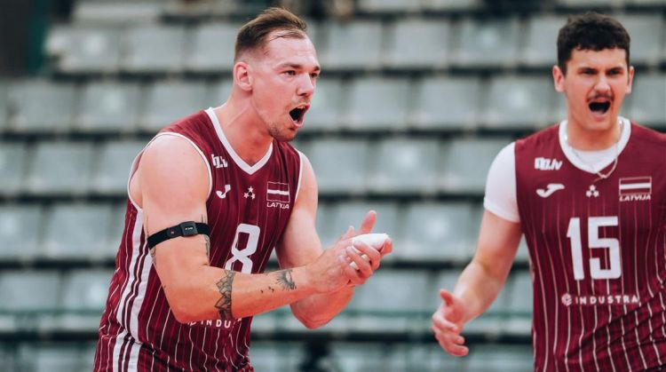 Latvijas vīri pie 0-1 atspēlē piecas setbumbas un atgriežas uz uzvaru takas